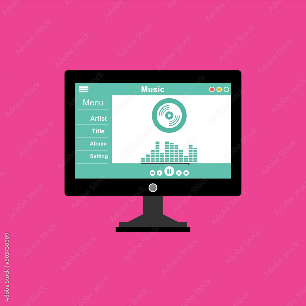 UI design concept with icons and web elements for mobile music application isolated vector illustration. easy to use and highly customizable. UI design concept with icons and web elements for mobile music application isolated vector illustration. easy to use and highly customizable.