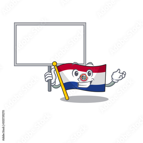 Bring board cartoon flag paraguay in with mascot photo