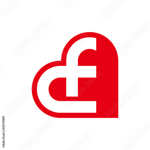 CF Heart Initials Logo