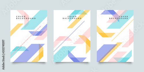 Placard templates set with Geometric shapes, Geometric art for covers, banners, flyers and posters. Eps10 vector illustrations