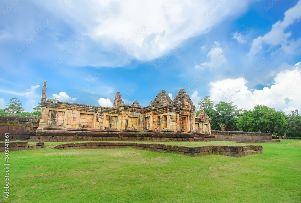 Ancient Khmer temple Prasat Muang Tam in Thailand.