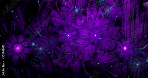 Rapid color changing abstract modern fractal video with twisted interconnected psychedelic space flowers with intricate decorative  pattern surrounding them in glowing colors, 4k, 4096p, 25fps