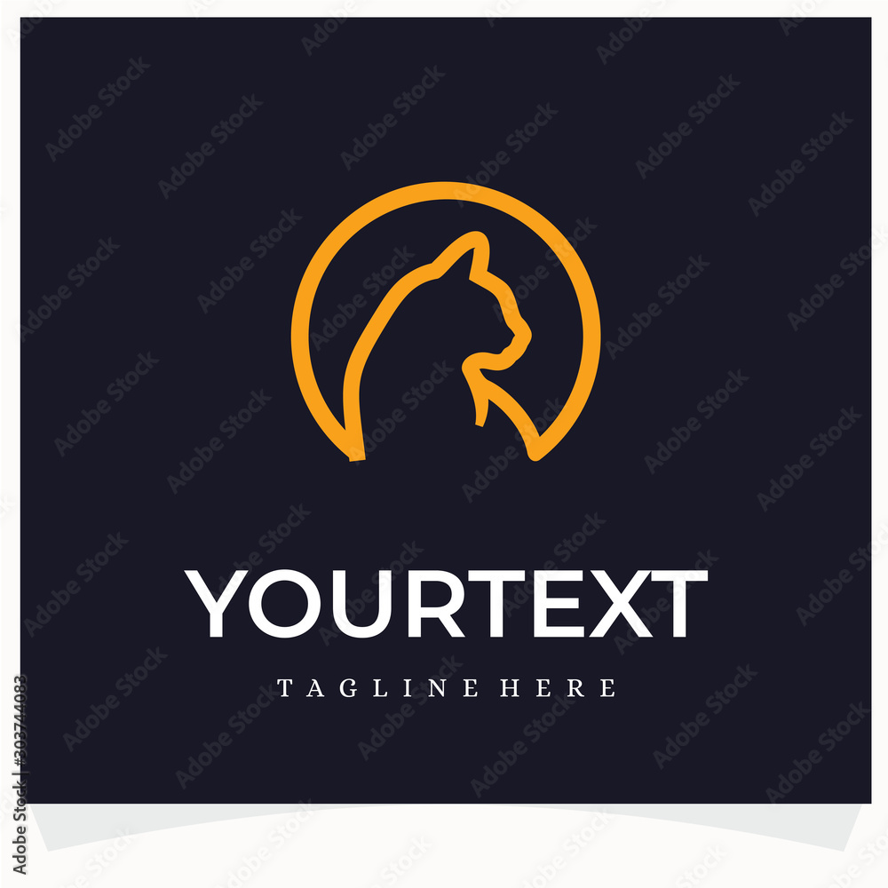 Cat Logo Design Template. Line Logo Design Cat Logo Design Template. Line Logo Design