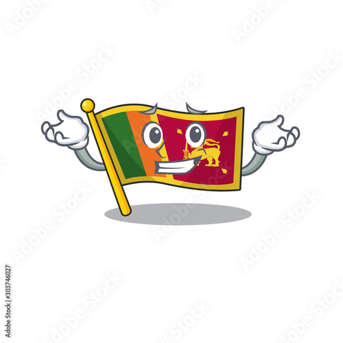 Flag sri lanka cartoon with in grinning character