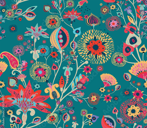 Seamless floral background paisley for textiles, wallpaper