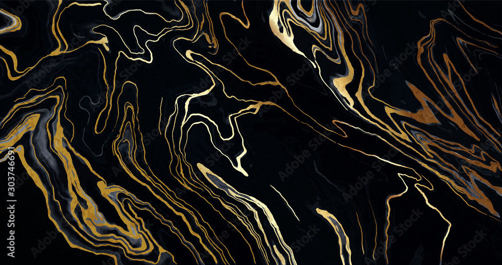 Vecteur Stock Luxury Black and Gold Marble texture background vector ...