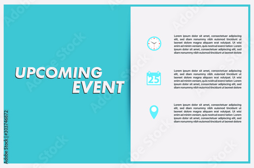 Illustration Vector Upcoming events template invitation