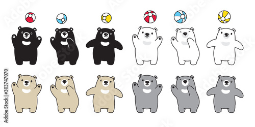 Bear vector polar bear icon cartoon character logo symbol illustration doodle design