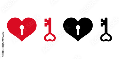 heart vector valentine key icon logo symbol cartoon character doodle illustration design
