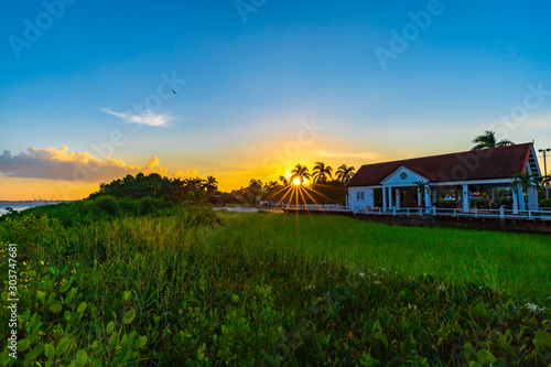 Beautiful Sunset Along The Suriname River In Paramaribo