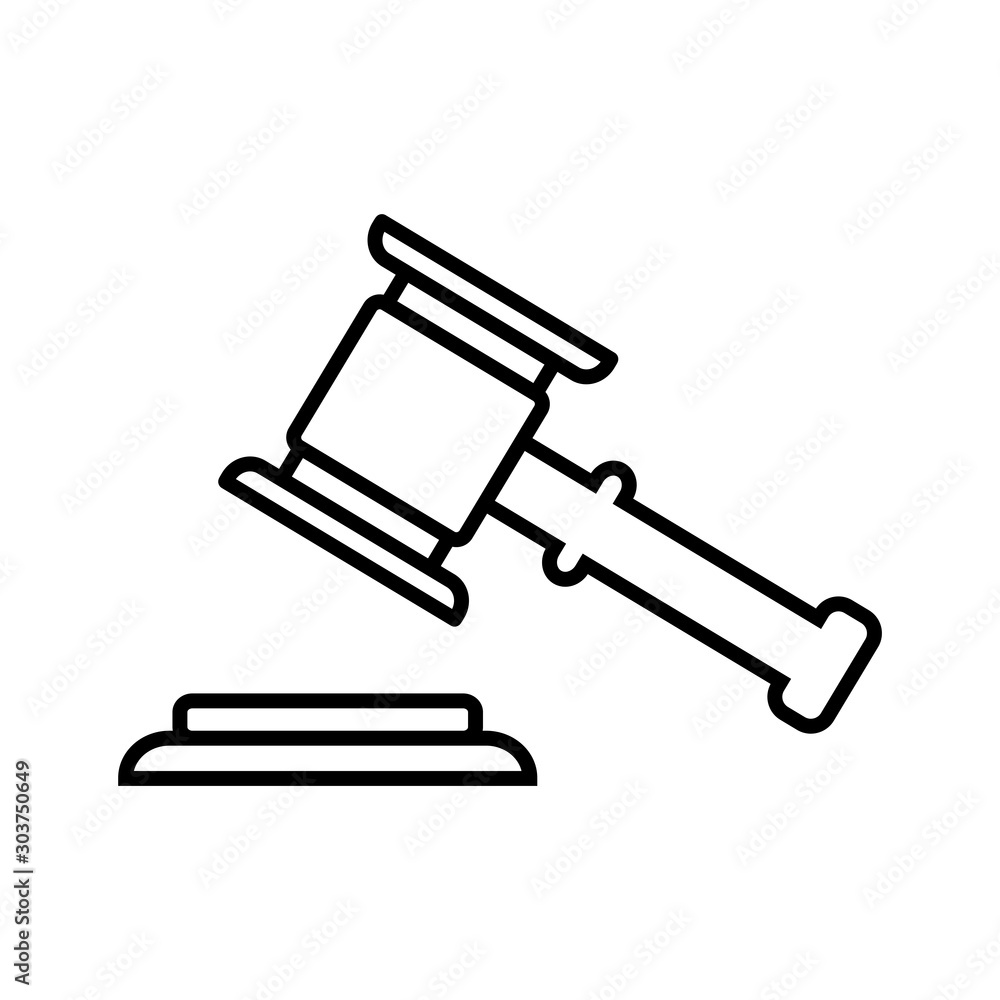 hammer of justice icon vector design template