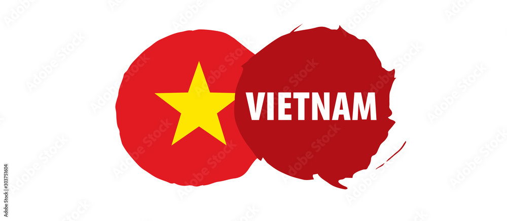 Fototapeta premium Vietnam flag, vector illustration on a white background