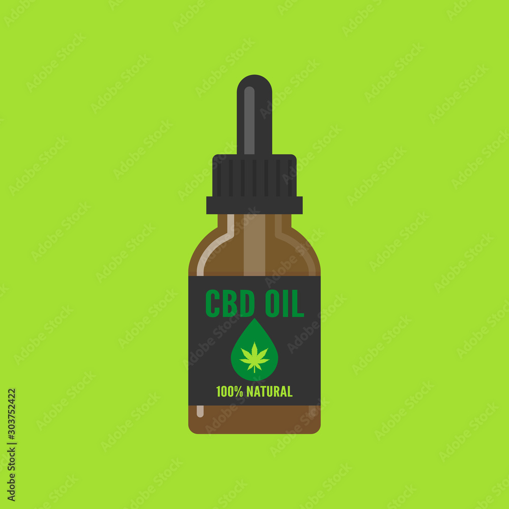 small bottle with cannabis cbd hemp oil vector illustration small bottle with cannabis cbd hemp oil vector illustration
