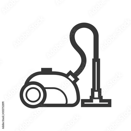 Vacuum cleaner outline single isolated vector icon. Home appliances and electronics illustration on white background