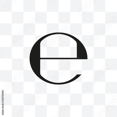 Estimated sign, E mark symbol. Vector illustration, flat design.