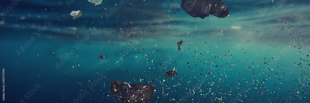 plastic pollution in ocean water, microplastics in the current