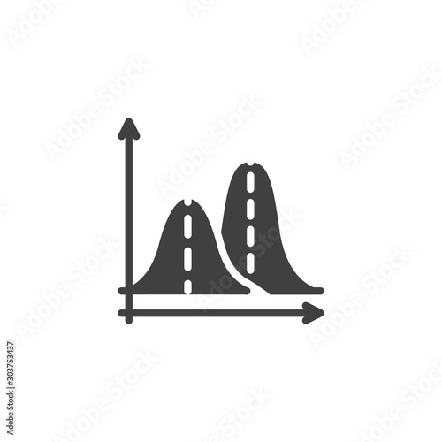 Analyzing diagram graph vector icon. filled flat sign for mobile concept and web design. Infographic statistics chart glyph icon. Symbol, logo illustration. Vector graphics