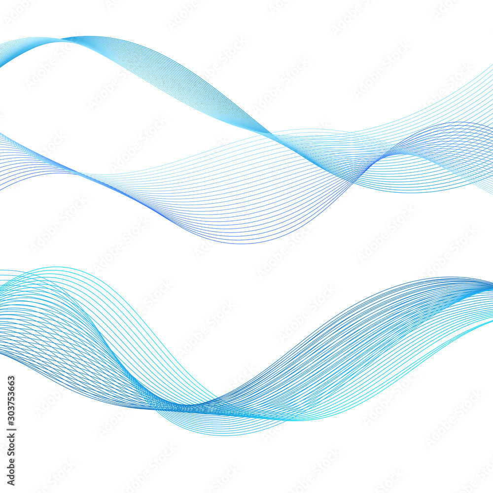 Blue vector wave on a white background Blue vector wave on a white background