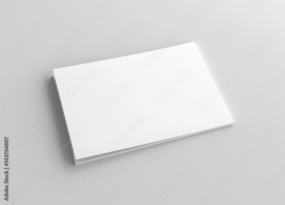 US Letter Landscape Horizontal Magazine White Blank Mockup US Letter Landscape Horizontal Magazine White Blank Mockup