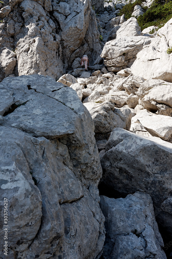  Climbing on the rocks in Velebit mountain, Croatia