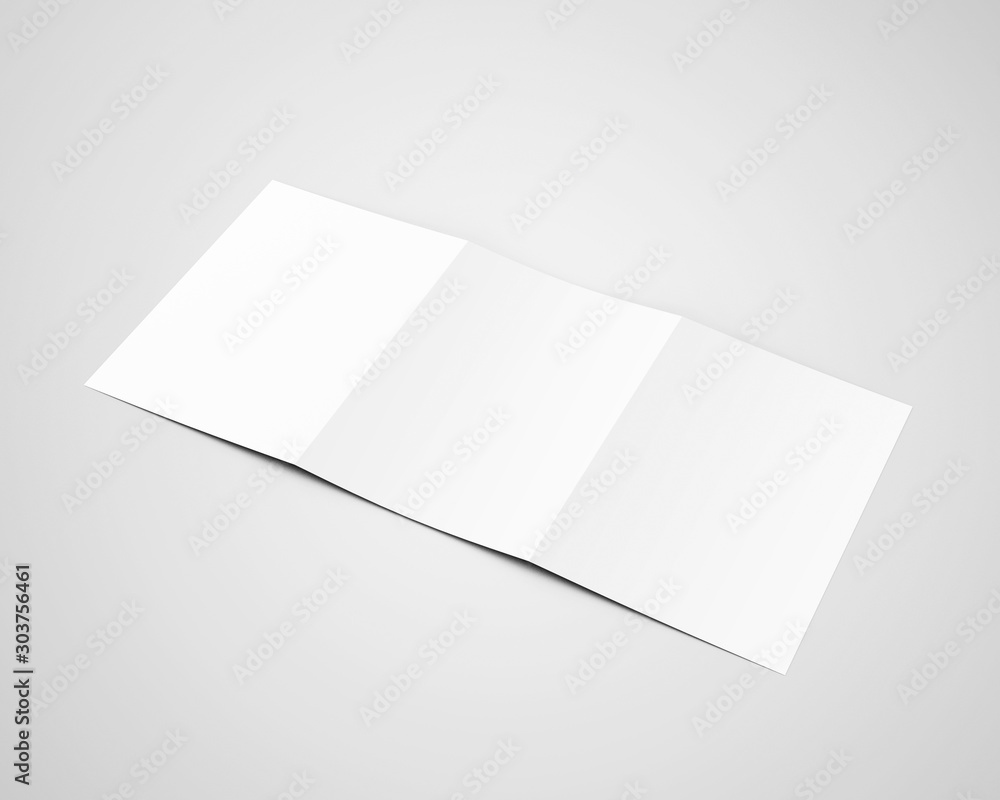 A4 Three Fold Trifold Brochure White Blank Mockup A4 Three Fold Trifold Brochure White Blank Mockup