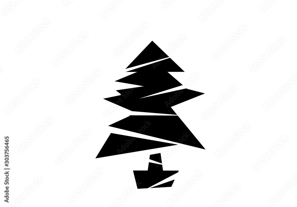 Fototapeta premium Christmas tree illustration. クリスマスツリーのイラスト
