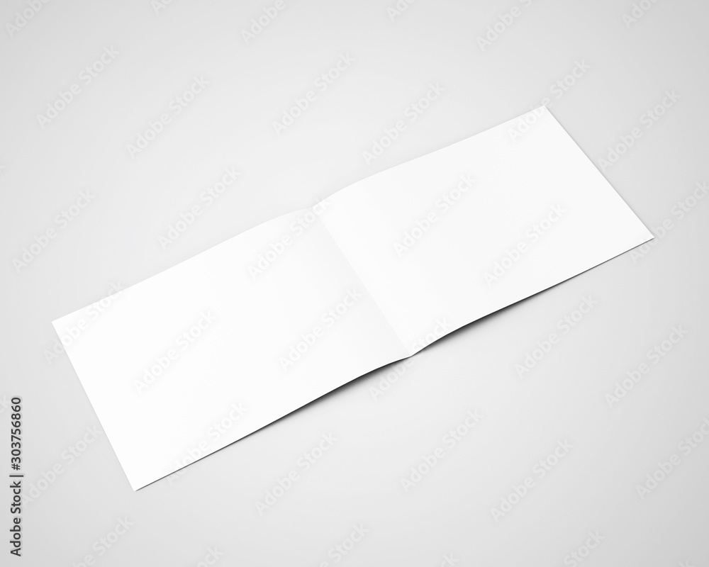 A4 Landscape Horizontal Bi Fold Brochure White Blank Mockup A4 Landscape Horizontal Bi Fold Brochure White Blank Mockup