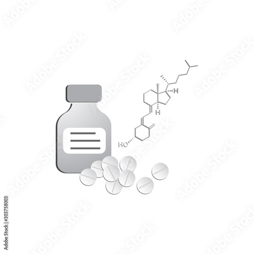 Vitamin D vector icon on white background