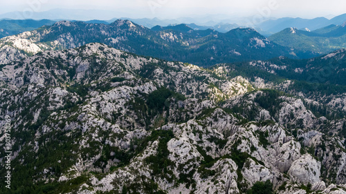 Aerial scene of Velebit Mountain in Croatia