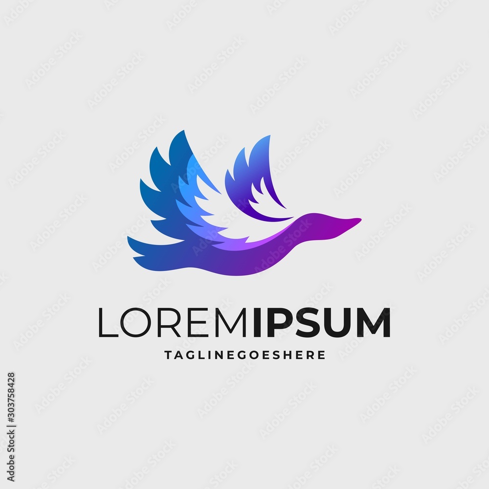 Modern and Colorful Goose Logo Template Modern and Colorful Goose Logo Template