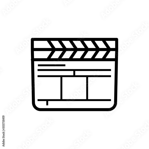 clapper board  icon trendy flat design