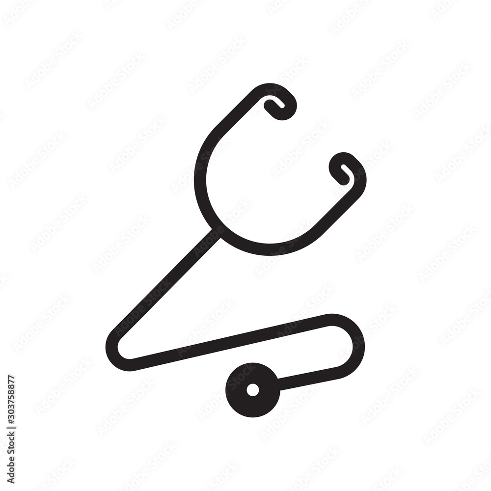 flat glyph black stethoscope icon. Logo element illustration. stethoscope design. vector eps 10 . stethoscope concept. Can be used in web and mobile . trendy simple style. flat glyph black stethoscope icon. Logo element illustration. stethoscope design. vector eps 10 . stethoscope concept. Can be used in web and mobile . trendy simple style.