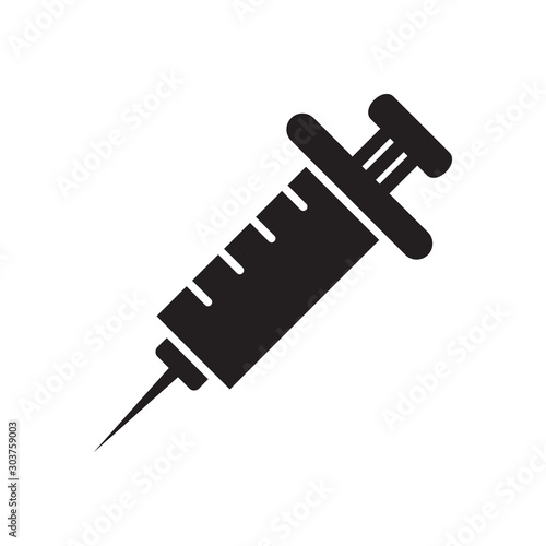 flat black glyph injection icon. Logo element illustration. injection design. vector eps 10 . injection  concept. Can be used in web and mobile . trendy simple style.