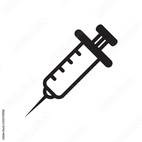 flat black glyph injection icon. Logo element illustration. injection design. vector eps 10 . injection  concept. Can be used in web and mobile . trendy simple style.