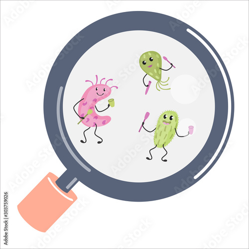 Virus, bacteria and biology micro-organisms . Infectious bacteria and virus vector signs