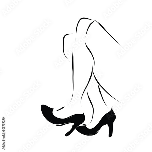 silhouette of a lady leg