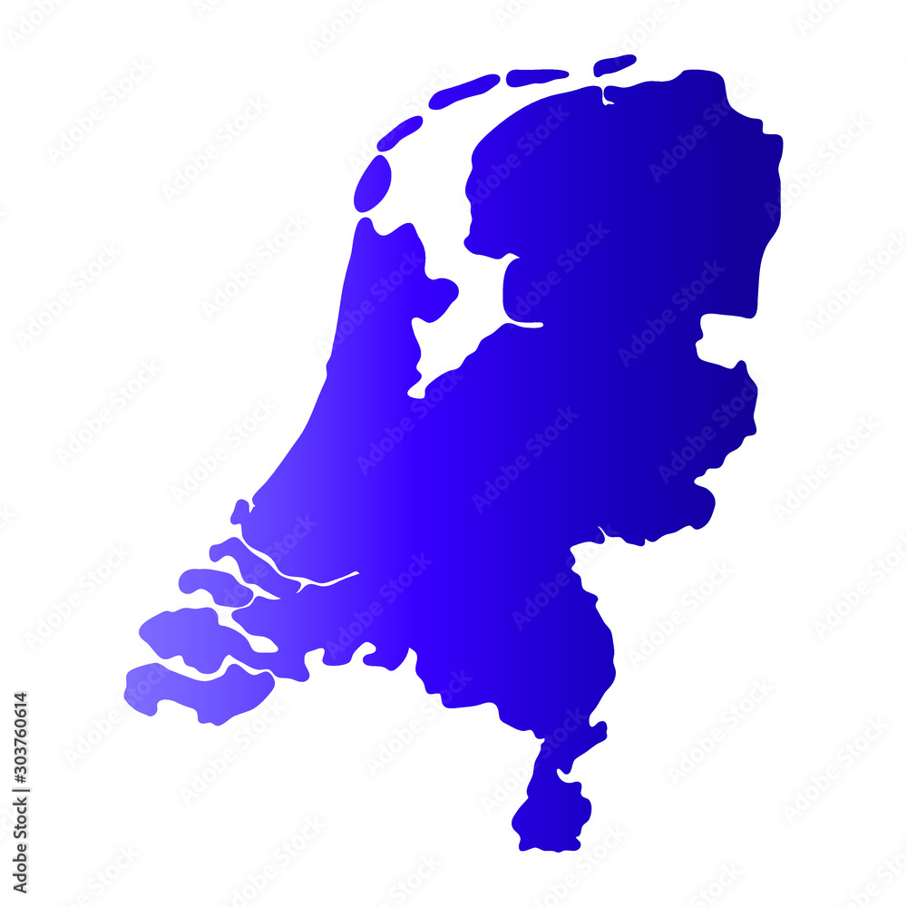 Netherlands colorful vector map silhouette