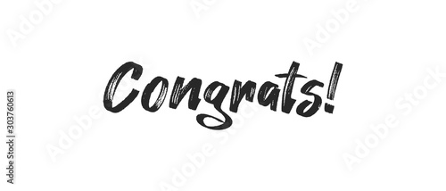 Congrats lettering. Handwritten modern calligraphy. Vector illustrated letters for congratulations design.