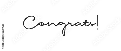 Congrats lettering. Handwritten modern calligraphy. Vector illustrated letters for congratulations design.