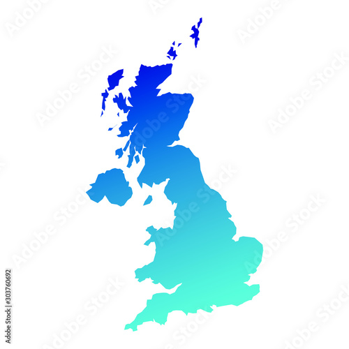 United Kingdom of Great Britain and Ireland colorful vector map silhouette