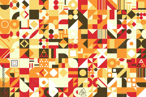 Decorative ornament of geometric shapes. Colorful geometric pattern background