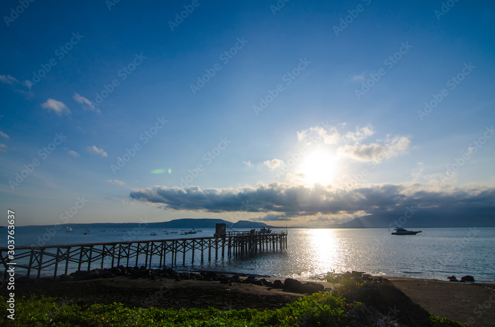 pier at sunrise - East Java, Indonesia