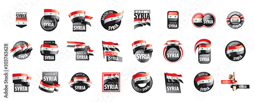 Syria flag, vector illustration on a white background