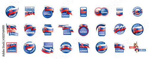 Canvas Print Slovakia flag, vector illustration on a white background