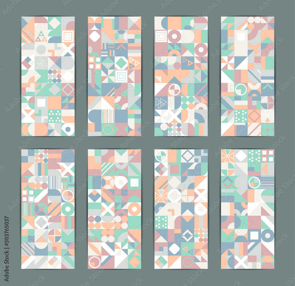 Fototapeta premium Modern vector abstract geometric pattern with different shapes. Abstract texture background for cover poster, banner, brochure