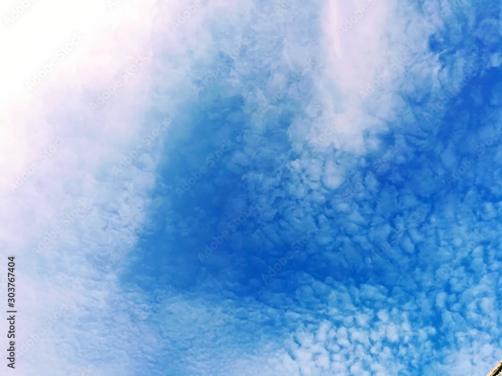 The picture of the blue sky and clouds from a different time The picture of the blue sky and clouds from a different time