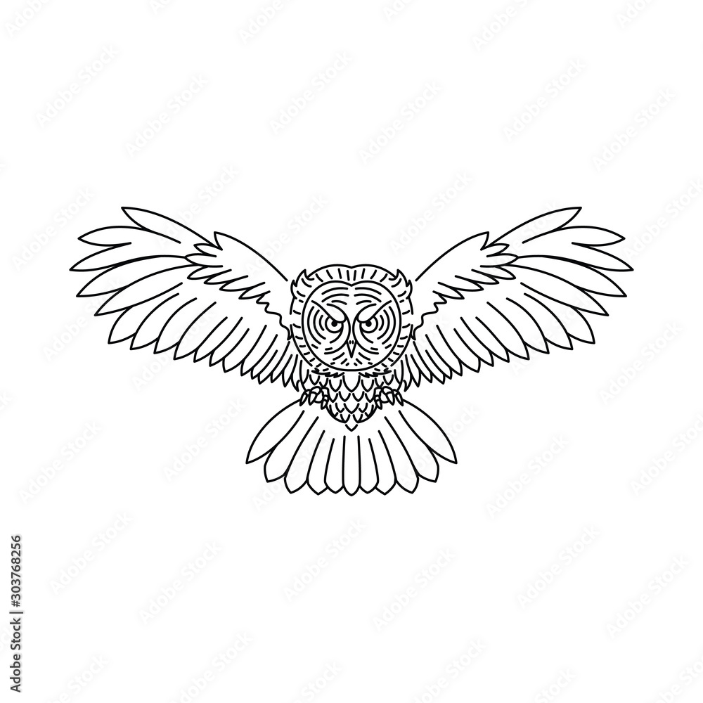 Fototapeta premium Animal Bird Wolf Line Graphic Illustration Vector Art T-shirt Design