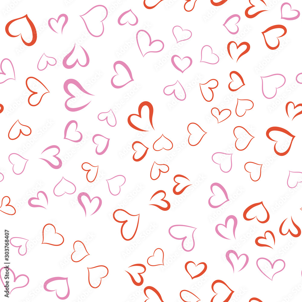 Hearts for Valentine's Day. Romantic feeling and love. Seamless vector EPS 10. Abstract geometric pattern. Multicolor Figures. Texture for print and Banner. Flat style Hearts for Valentine's Day. Romantic feeling and love. Seamless vector EPS 10. Abstract geometric pattern. Multicolor Figures. Texture for print and Banner. Flat style