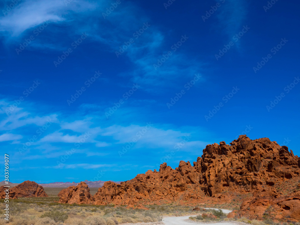 Felslandschaft Red Fire Nationalpark mit Freitextfläche Felslandschaft Red Fire Nationalpark mit Freitextfläche