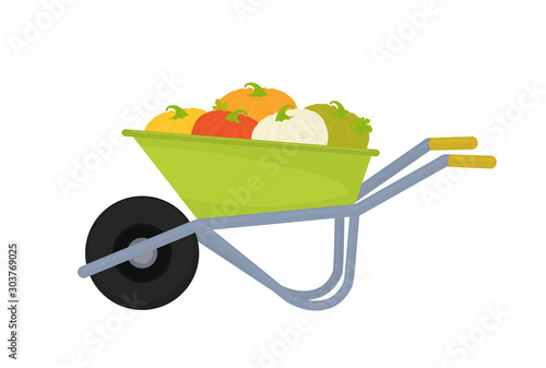 wheelbarrow with tools